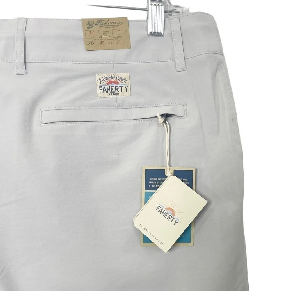 Faherty Belt Loop All Day Shorts 9 Inch Stone NWT